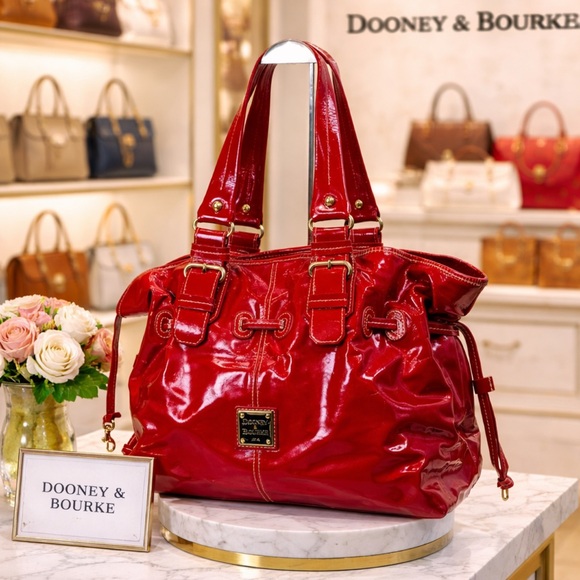 Dooney & Bourke Handbags - Dooney & Bourke Red Patent Leather Shoulder Bag